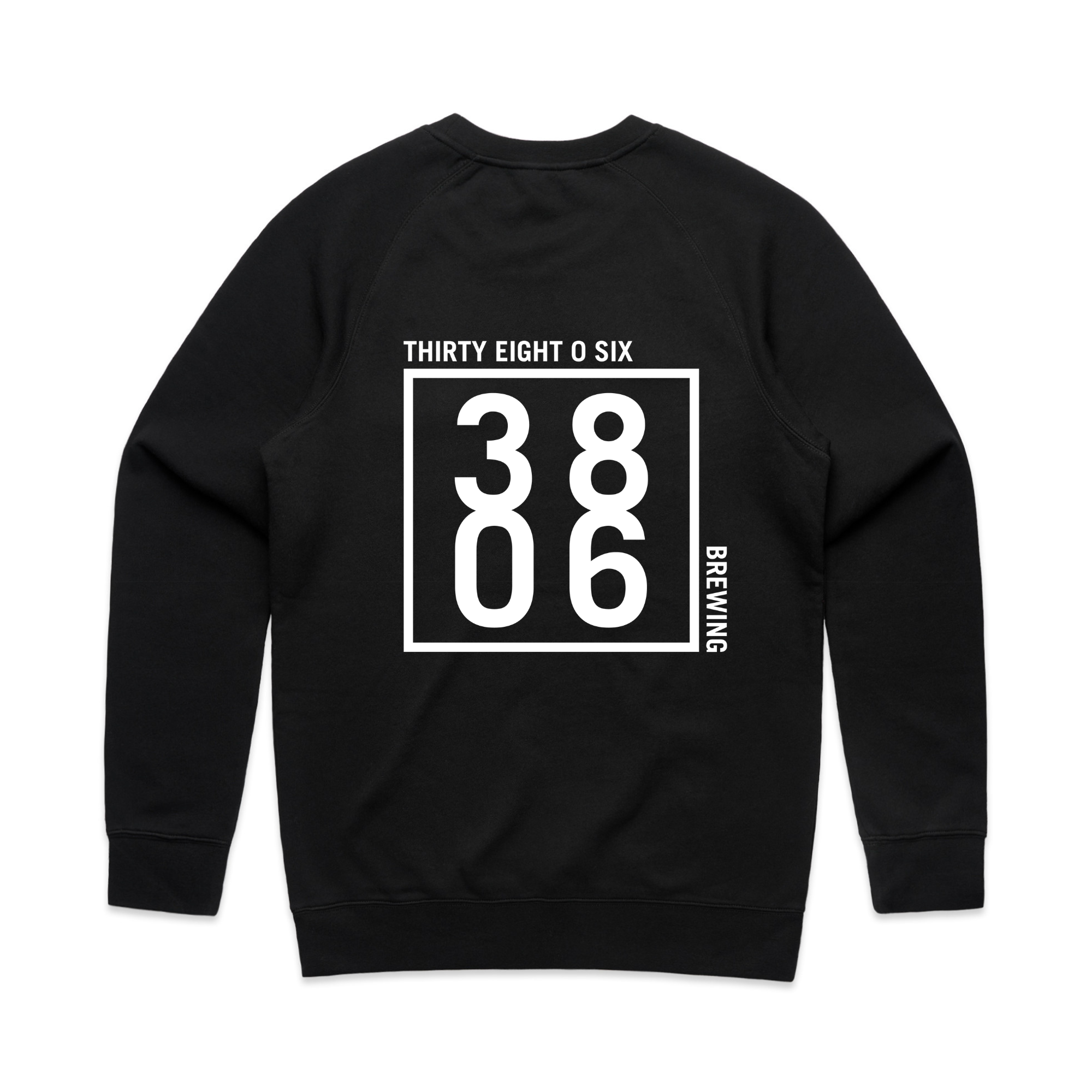 3806 Logo Black Crew Neck – Thirty Eight O Six Brewing